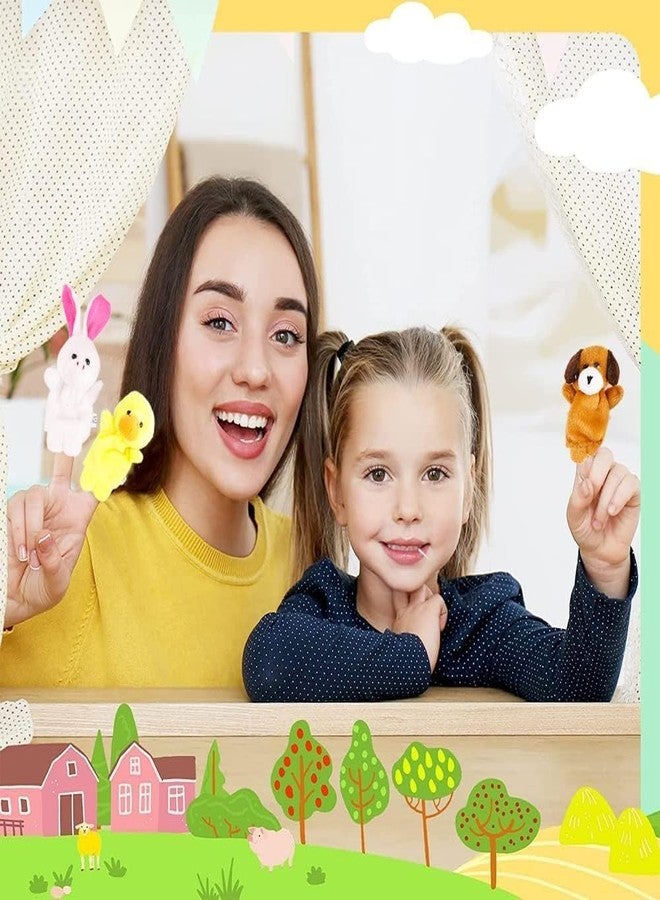 DOEASY مجموعة دمى أصابع الحيوانات من DOEASY مكونة من 10 قطع - دمى أصابع حيوانات مخملية ناعمة للأطفال، تشكيلة ألعاب شخصيات قطيفة صغيرة للأولاد والبنات، هدايا للحفلات والعروض ووقت اللعب والمدارس (10 قطع) - Image 2